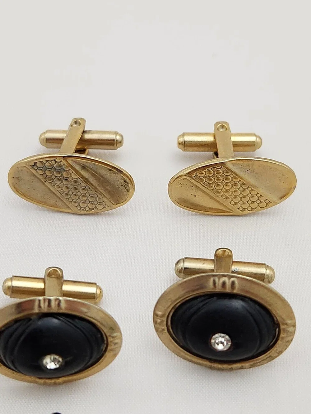 Vintage Cufflinks Lot Foster Swank Cuff Links Gold Color Silver Tone 4 Pairs VTG
